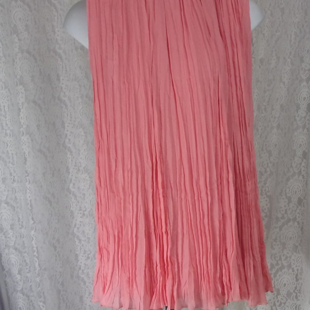Ruby Rd Peach permanent pleated midi/maxi skirt
